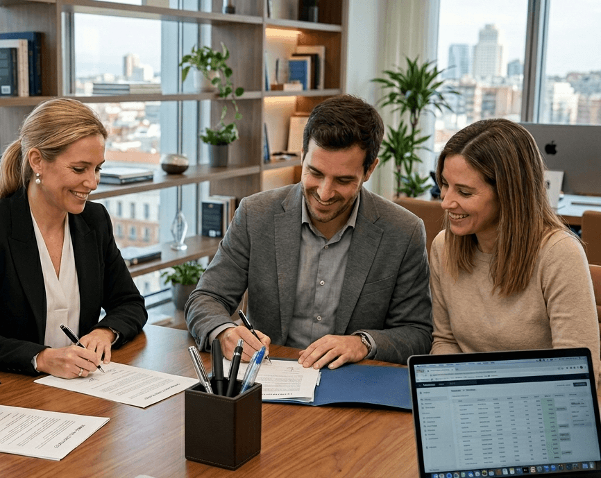 Firma de documentos de compraventa